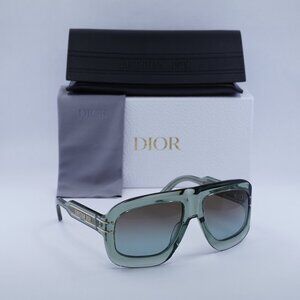Dior DIODIORSIGNATURE M1U 55F2 Aviator Sunglasses - Green/Brown